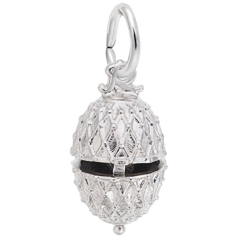 Easter Egg Charm In Sterling Silver