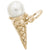 Ice Cream Cone Charm in Yellow Gold Plated