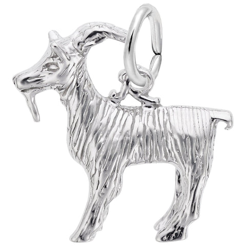 Billy Goat Charm In 14K White Gold