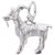 Billy Goat Charm In 14K White Gold