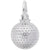 Golf Ball Charm In Sterling Silver