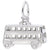 Double Decker Bus Charm In 14K White Gold