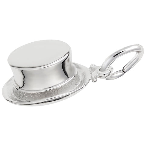 Top Hat Charm In Sterling Silver