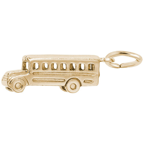 School Bus Charm In Yellow Gold