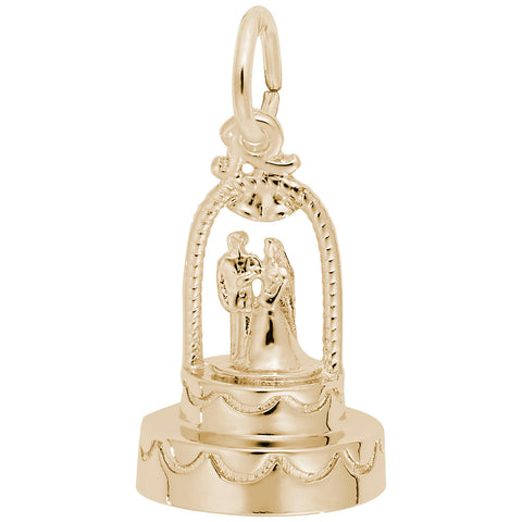 Wedding Cake Charm In Yellow Gold