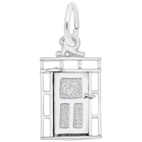 Door Charm In 14K White Gold