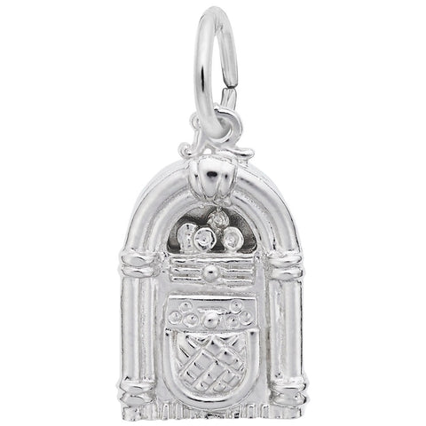 Juke Box Charm In 14K White Gold