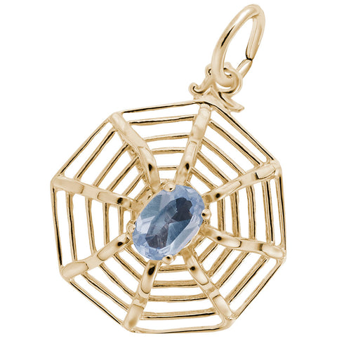 Spiderweb Charm In Yellow Gold