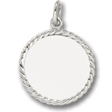 Rope Disc charm in Sterling Silver hide-image