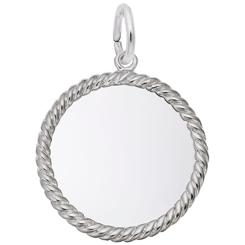 Rope Disc Charm In Sterling Silver