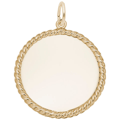 Rope Disc Charm in Yellow Gold Plated