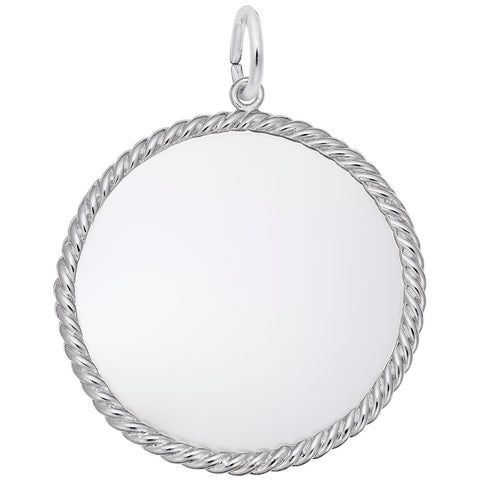 Rope Disc Charm In Sterling Silver