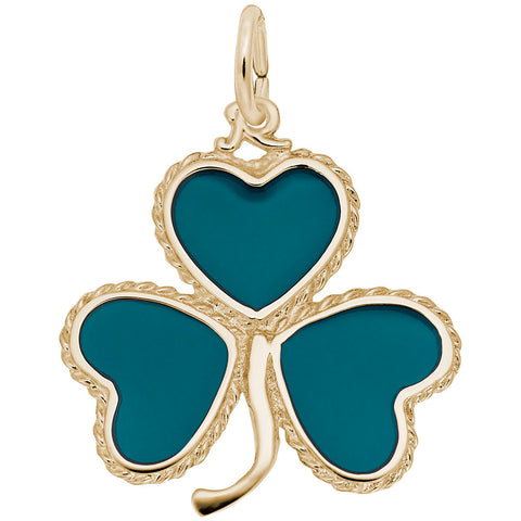 Shamrock Charm In Yellow Gold