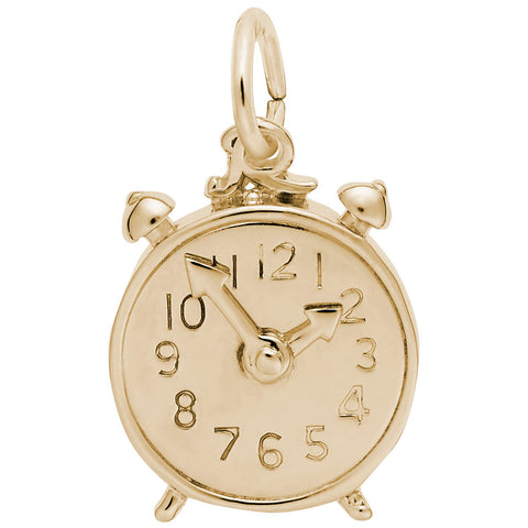 Alarm Clock Charm In Yellow Gold