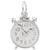 Alarm Clock Charm In 14K White Gold