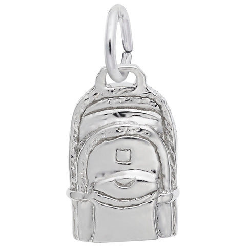 Back Pack Charm In 14K White Gold