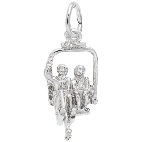 Ski Lift Charm In 14K White Gold