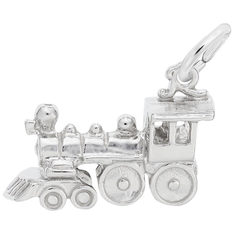 Train Charm In 14K White Gold