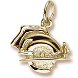 Electric Saw Charm in 10k Yellow Gold