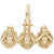 Three Monkeys Charm in Yellow Gold Plated