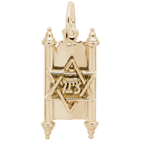 Torah Charm In Yellow Gold