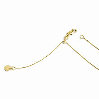 10K Yellow Gold Adjustable Baby Box Chain