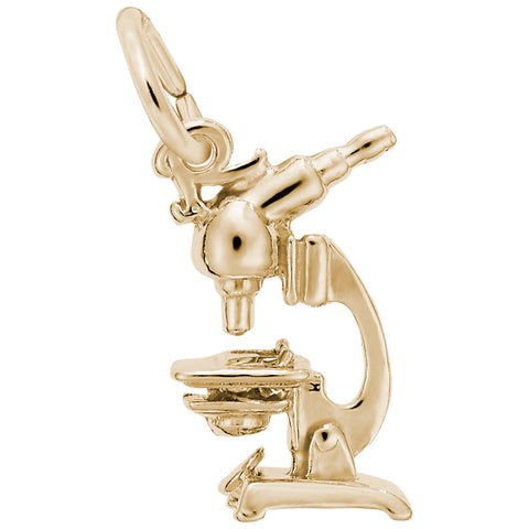 Microscope Charm In Yellow Gold