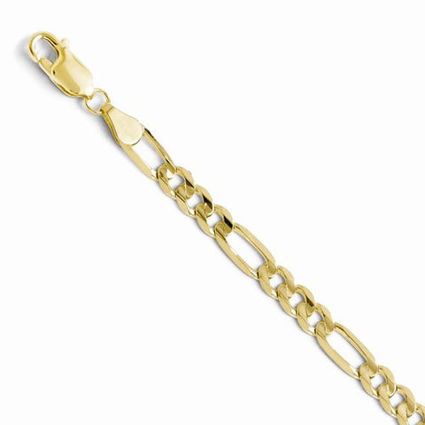 10K Yellow Gold Light Figaro Chain Bracelet