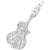 Guitar W/Strings Charm In 14K White Gold
