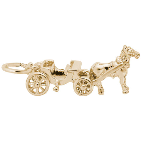 Carriage Charm in Yellow Gold Plated