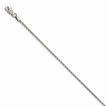 10K White Gold Diamond-Cut Wheat Chain