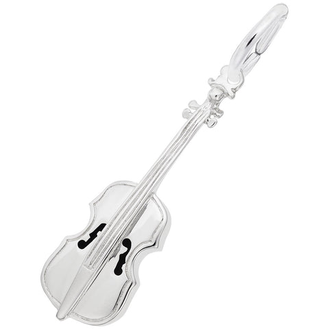 Cello Charm In 14K White Gold