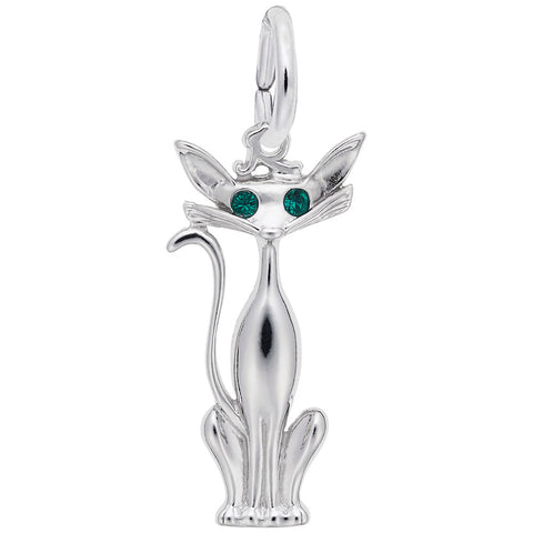 Cat Charm In Sterling Silver