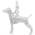 Weimaraner Charm In 14K White Gold