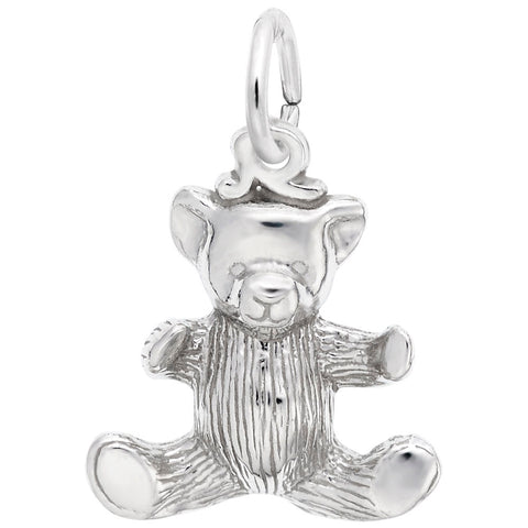 Teddy Bear Charm In Sterling Silver