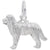 Dog, Newfoundland Charm In 14K White Gold