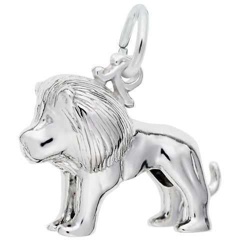 Lion Charm In Sterling Silver