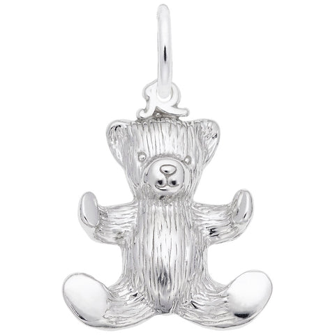 Teddy Bear Charm In 14K White Gold