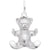 Teddy Bear Charm In 14K White Gold