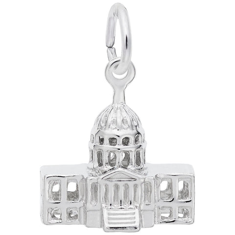 Capitol Bldg. Charm In 14K White Gold