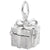 Gift Box Charm In 14K White Gold