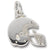 Football Helmet charm in 14K White Gold hide-image