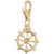 Ships Wheel Charm In Yellow Gold