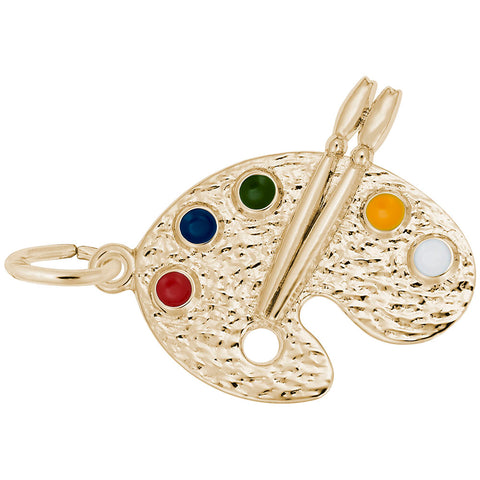 Artist Palette Charm in Yellow Gold Plated