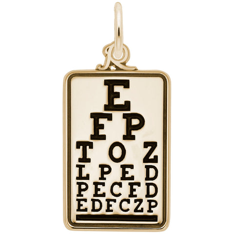 Eye Chart Charm In Yellow Gold