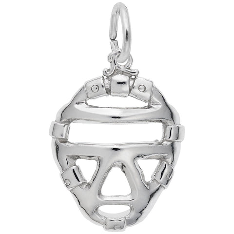 Catcher'S Mask Charm In 14K White Gold