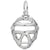 Catcher'S Mask Charm In 14K White Gold