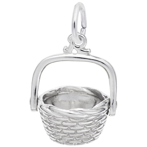 Nantucket Basket Charm In Sterling Silver