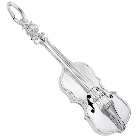 Violin Charm In Sterling Silver