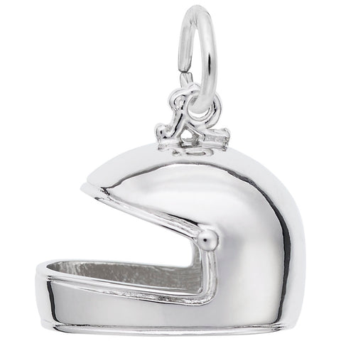 Helmet Charm In 14K White Gold